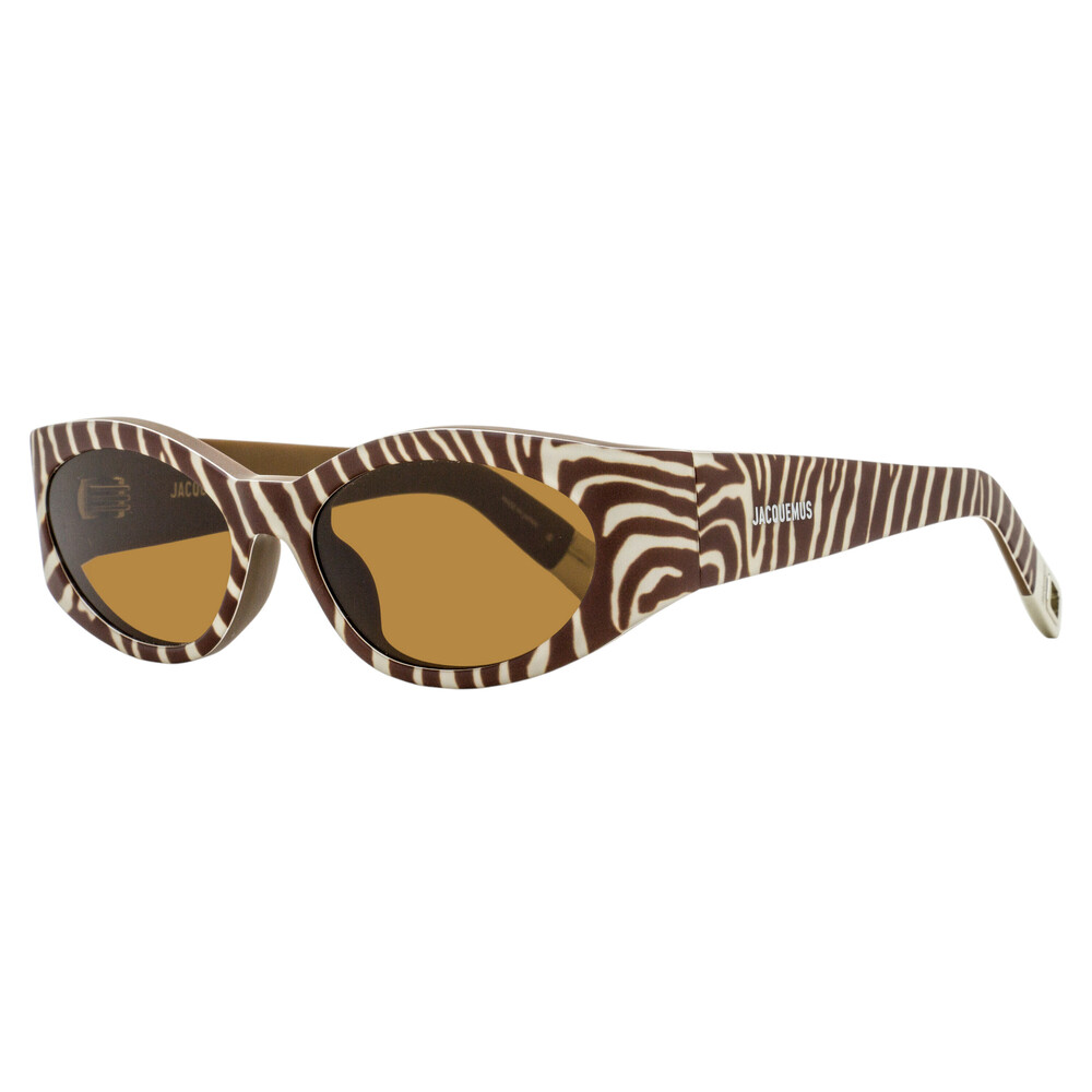 Jacquemus Ovalo Sunglasses JAC4S 011 Brown Zebra 55mm - Picture 1 of 2